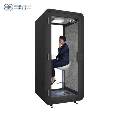 China (Size) Hot Sale Office Adjustable Soundproof Acoustic Wooden Telephone Booth for sale