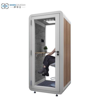 China Good Quality Modern Customized Wooden Personal Soundproof Voice Privacy Space Phone Sound Proof Booth for sale