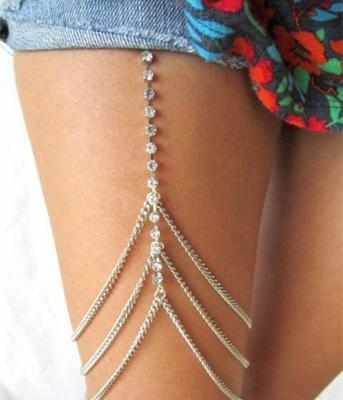 China High End Necklace Jewelry Leg Necklace Others Wholesale Elegant Body Chain Rhinestone Nightclub Leg Chain Women Sexy Jewelry for sale