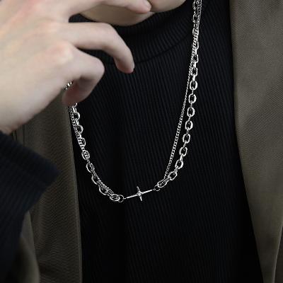 China Korean version temperament clavicle design neutral star stacking double layer necklace titanium steel necklace for sale