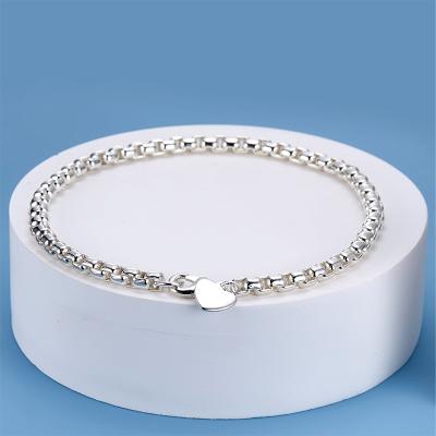 China FASHIONABLE Wholesale 18k White Gold Plated Shiny Cheap Brass Bangle Chain Bracelet Bangle for sale