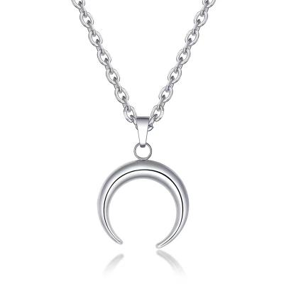 China FASHIONABLE Wholesale Titanium Steel Moon Chain Stainless Steel Pendant Necklace for sale