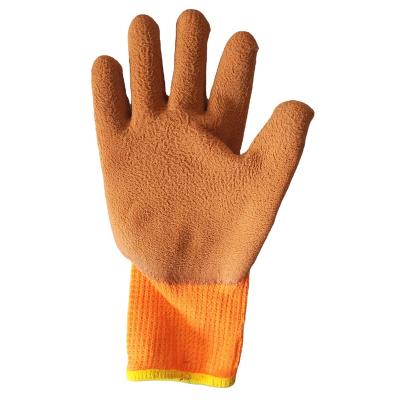 China Custom Thermal Work Excellent Grip 7g Polyester Coating Latex Coating Gloves Thermal Construction Safety For Winter Season for sale