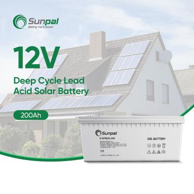 China Long Cycle Life Sunpal 12Volt 100Ah 150Ah Home Energy Storage Agm Batteries 12V 200Ah Eu Warehouse for sale