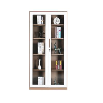 China (Height)Adjustable Glass Door Storage Cupboard Swing Iron File Cabinet Furniture Steel Office Cabinet for sale