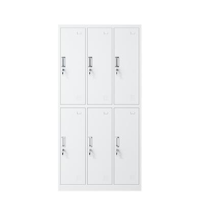 China (Size) 6 Doors Wardrobe Storage Cabinet Metal Adjustable Steel Closet Used for Office School and Hotel for sale