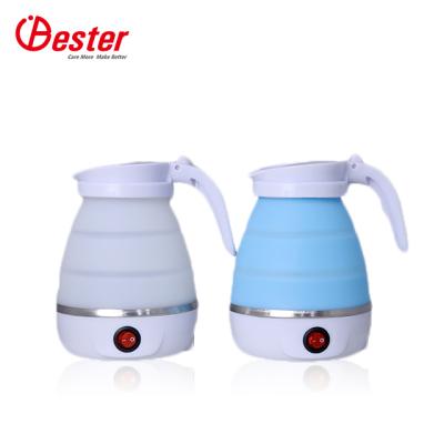 China 600ml Collapsible Portable Collapsible Travel Kettle Mini Folding Electric Collapsible Silicone Outdoor Portable Kettle for sale