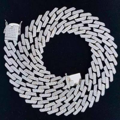 China Factory Price Manufacturer Supplier Cubic Zerconia Scarf Punk Width 20mm Hiphop Iced Out Cuban Link Chains for sale