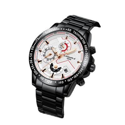 China 2019 Fashion Automatic Mens Date Wristwatches Chronograph Watch Moon Phase Relojes Quartz Luxury Watches for sale