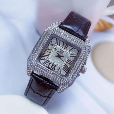 China Chronograph Iced Out Square Luxury Movement Japan Watch Hot Wristwatches For Ladies Stainless Steel for sale