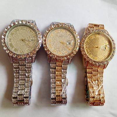 China Manufacturer Diamond Setters Ice Diamond Watch Chronograph Watch Gold Wristwatch for sale