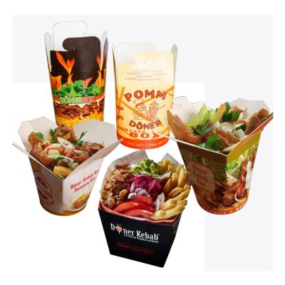 China German Turkish Turkish Doner Kebab Grill Meat Packet Paper Packaging Box Togo Take Out Container Disposable French Fries Recyclable Bread Takeout for sale