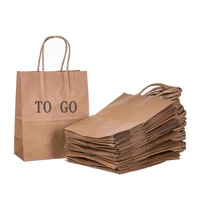 China Recyclable Custom Printed With Your Own Logo Delivery For Food To Go To Paper Take Out Take Out Restaurant Take Out Paper Bags for sale