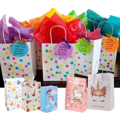 China Wholesale Recyclable Custom Small Printed Kids Gift Paper Candy Bags For Birthday Parties Favor for sale