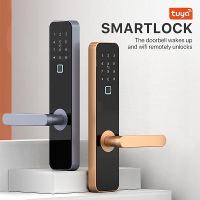 China Smart Lock 2021 Home/Office/Hotel/Hospital Hotel/School Tuya WiFi Zigbee Swipe Card Security Electronic Digital Fingerprint Smart Remote Control Door Management for sale