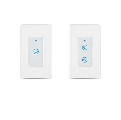 China 2021 Zigbee Zigbee scratch wireless smart switch 2021 Tuya Smart life wifi wall American standard flame retardant touch 1-4 band wireless smart switch for sale