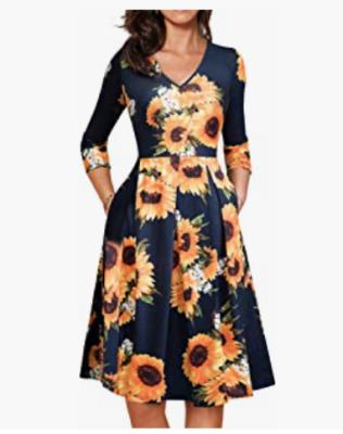 China Breathable Hot Selling Office Dress Vintage For Women Ladies Long Sleeve Dresses With Low Price for sale