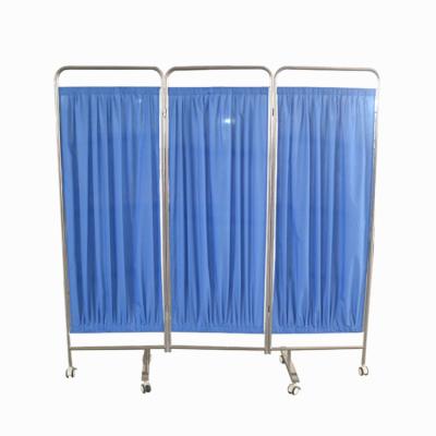 China FJD-013-A Traditional Economic Hospital Room Furniture Stainless Steel Foldable Screen With Casters for sale