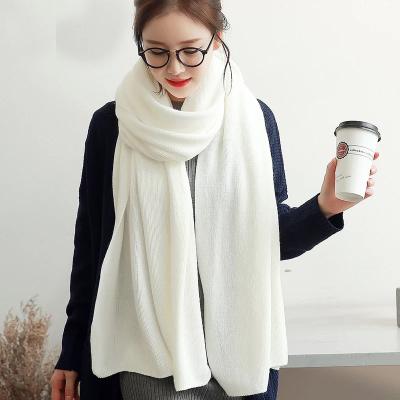 China Winter Acrylic Warm Color Soild Plain Scarf Pashmina Women Acrylic Scarf for sale