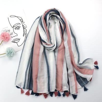 China 2022 Squishy New Fashion Stripe Printing Zhejiang Scarf WA220033 for sale