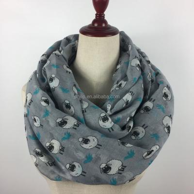 China Squishy Sheep Wholesale Print Round Neck Scarf for sale