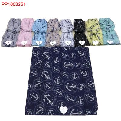 China Tasty Wholesale Anchor Printed Cotton Sail Fabrics India Scarf for sale