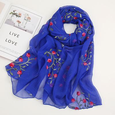 China Embroidery Silk Wholesale Women's Silk Scarves for sale