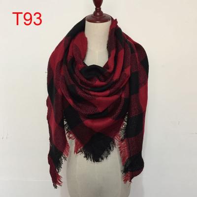 China Hot Selling Acrylic Triangle Plaid Cover Up Scarf for sale