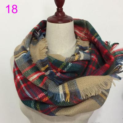 China Wholesale Acrylic Winter Plaid Warm Infinity Scarf WA004 for sale