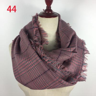 China Wholesale Acrylic Winter Plaid Warm Infinity Scarf WA006 for sale