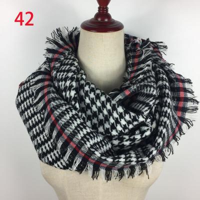 China Wholesale Acrylic Winter Plaid Warm Infinity Scarf WA001 for sale