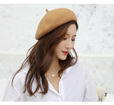 China Character Fashion Solid Color Woolen Winter Women Girl Beret Warm Warm Hats for sale