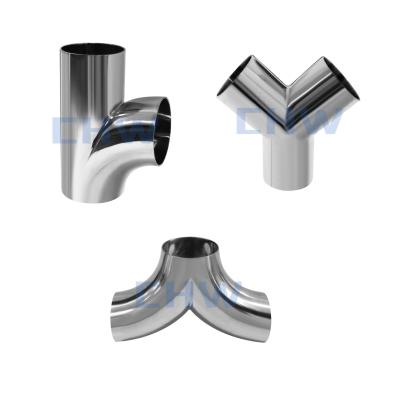 China High Quality Food Sanitary Stainless Steel Short Equal Tee for sale