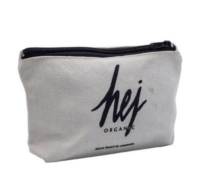 China Fashion Wholesale Customized Natural Cotton Canvas Cosmetic Bag for sale