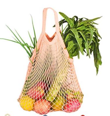 China Reusable Recyclable 100% Grocery Cotton String Shopping Bag Product Fruit Vegetable Storage Net Bags Cotton Mesh Bag for sale