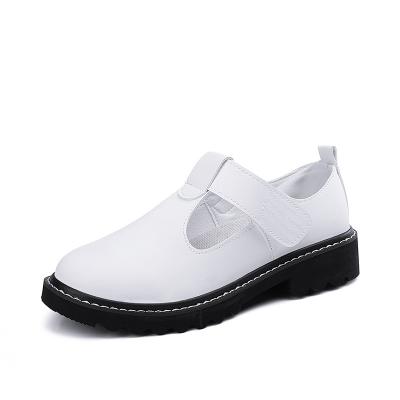 China 2022Spring simple and autumn style round style women's shoes college girl flat soft big toe leather shoes small for sale