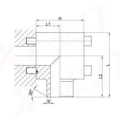 China Integrated Mount WFA Series produced and supplied by the XF&JT refer ISO6164 to square flange-90 degrees for sale