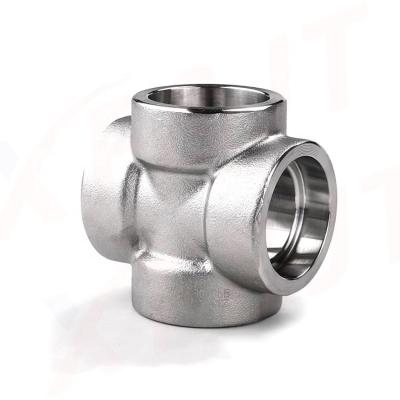 China Integrated Casting Processing And Production Of Stainless Steel Socket GB / T14626-2008 Cross Forged Fittings for sale