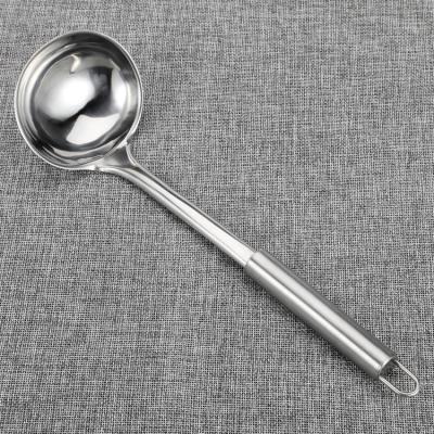 China Good Stainless Steel Kitchen Metal Spoon Viable Polish Accessories Slotted Soup Pouch. for sale