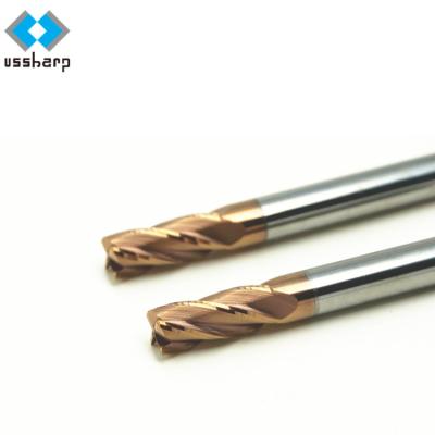 China Cutting High Quality HRC45 CNC 2/4 Flute Solid Carbide End Mill Cutter for sale