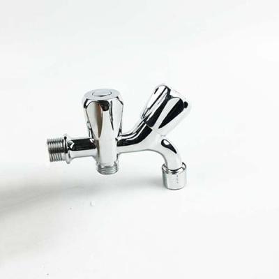 China Chrome Plated Zinc Alloy Washing Machine Faucet Double Handle Wall Mounted for sale