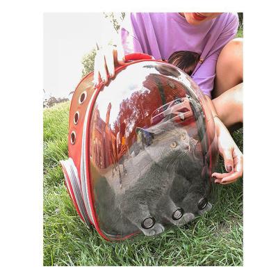 China Breathable Portable Pure Color Space Bag Outing Bag Pet Cat Dog Transparent Pet Travel Backpack for sale