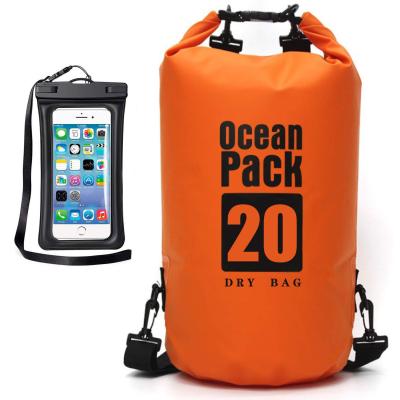 China 2021 USB New Arrivals 20L Waterproof Dry Bag For Water Resistant Boating Camping Floating Bike for sale