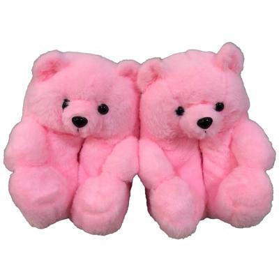 China Various Fashion Trend Design Available Kids Red Adult Teddy Bear Slippers For Women for sale