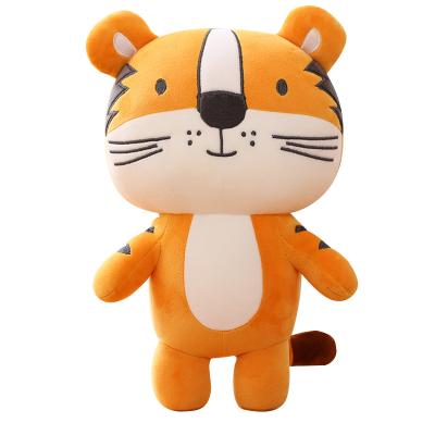 China Crystal Super Soft Brown Bearded Plush Toy Stuffed Animal Tiger Toy for sale