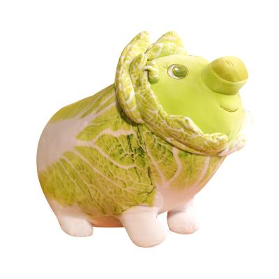 China Gray Doll Hogging Cabbage Wholesale Multifunctional Plush Toy Pig Plush Toy Promotional Gifts for sale