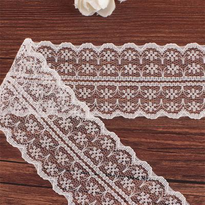 China Sustainable Hot Sale Bridal Lace Fabric Supplier French Narrow Stretch Elastic Lace Trim for sale