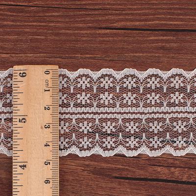 China Viable Wholesale High Quality Embroidered Flower Lace Up White Fabric Roll Sewing Lace for sale