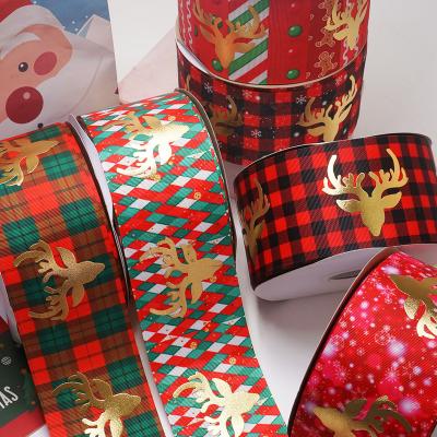 China Customizable High Tenacity Holiday Decoration Webbing Musical Notes Printing Satin Ribbon Christmas Wrapping Snowflake Ribbon for sale