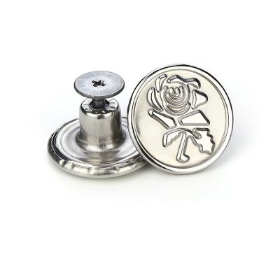 China Factory Supply Fashion Sustainable Custom Embossed Metal Snap Buttons With Logo For Trellis for sale